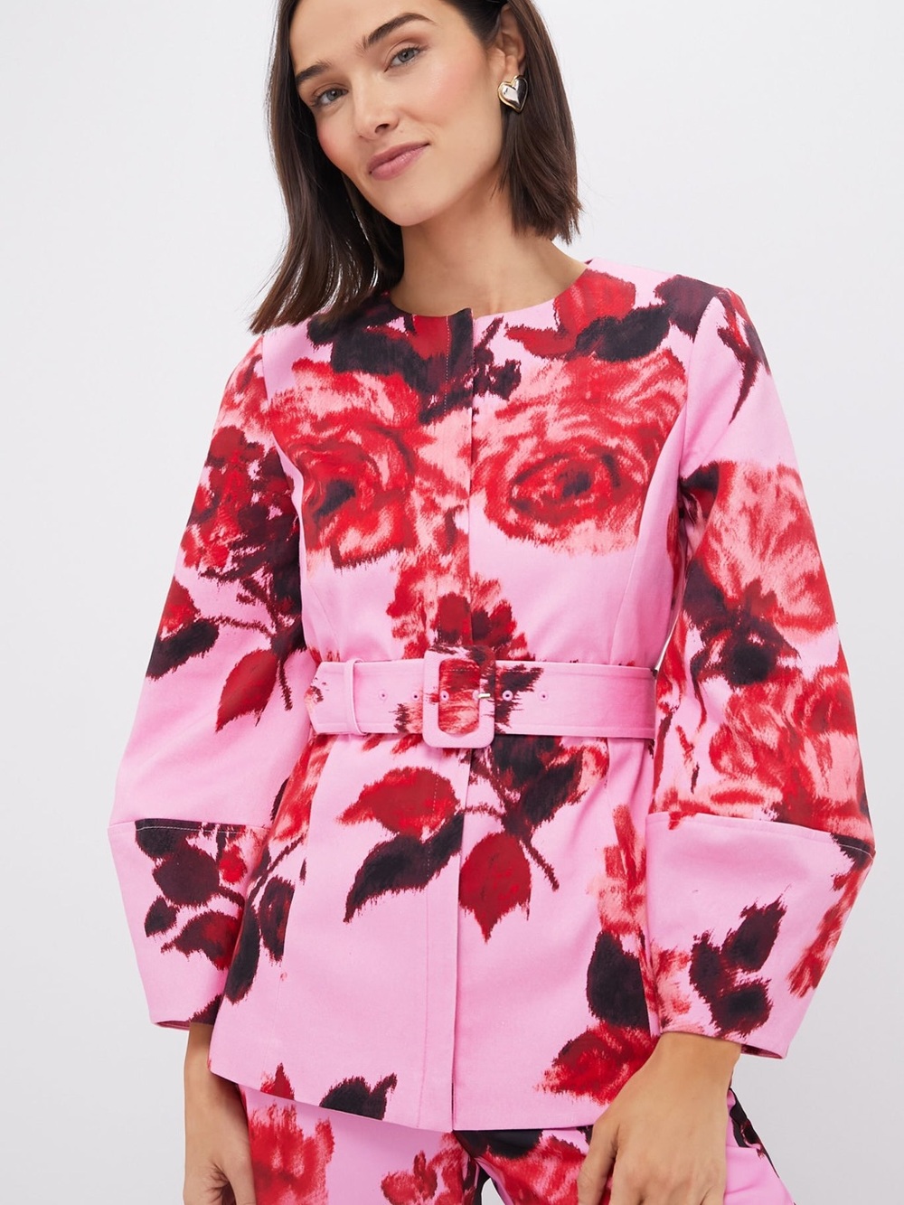 Tuckernuck Cerise Blossom Long Sleeve Rhoda Tunic Top